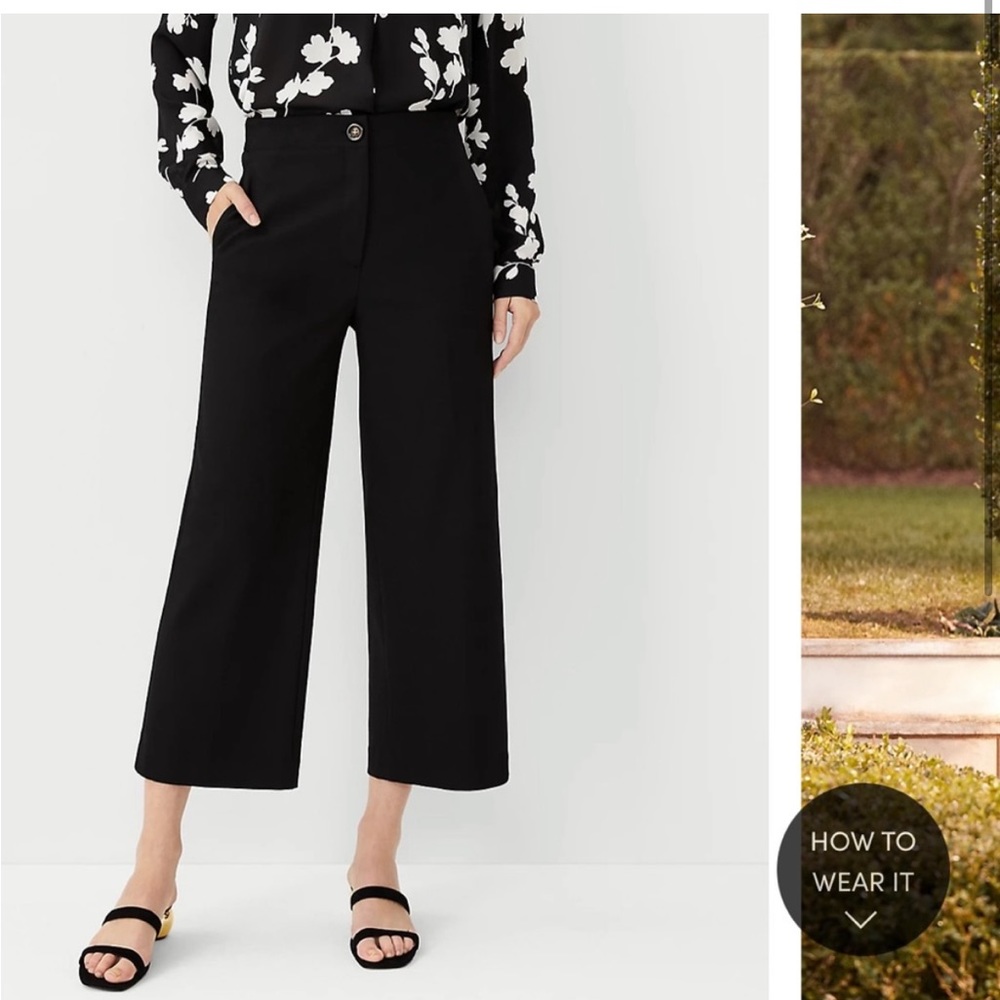 Ann Taylor Wide Leg Crop Pant in Curvy Fit